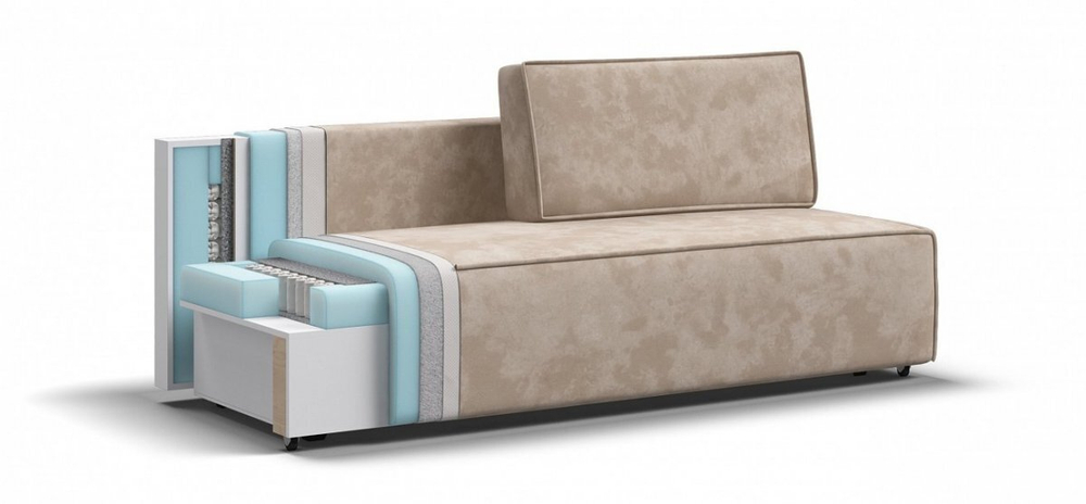 Диван Норд мини Велюр Алькантара пепел (последний экземпляр)