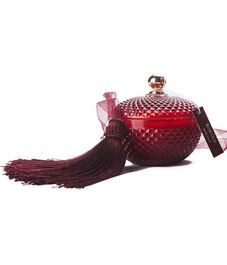 Удовая роза, круглая красная свеча Арт-деко с кисточкой, Cote Noire