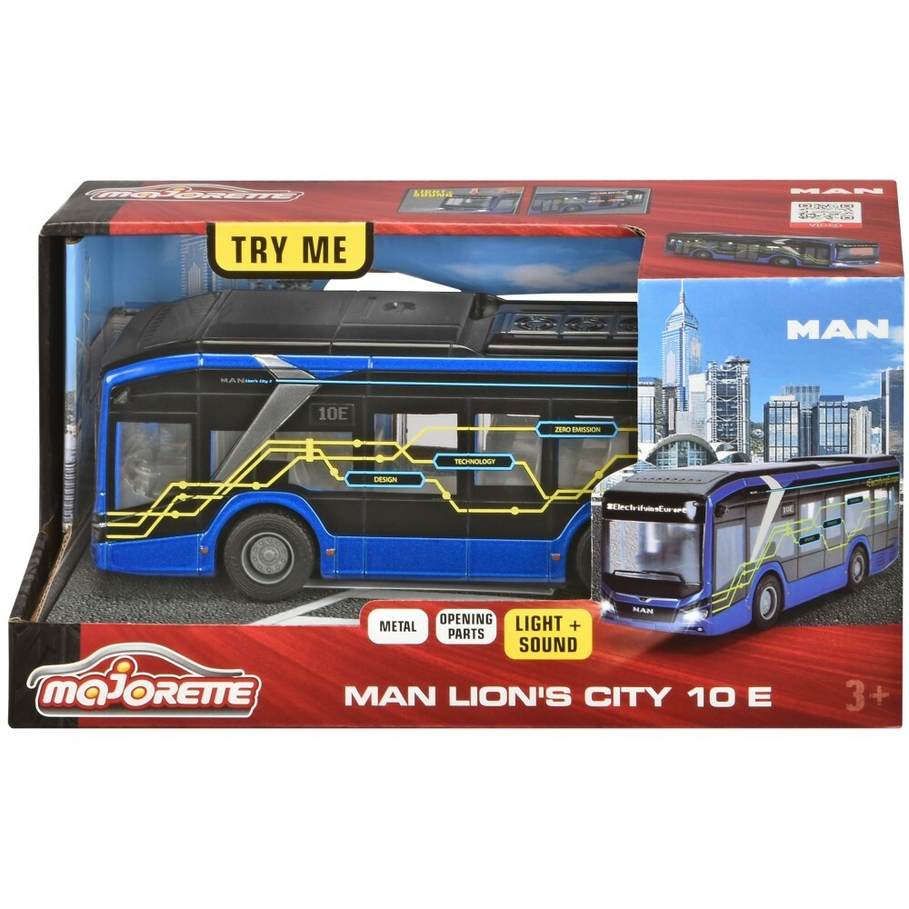 Majorette - MAN Lion's City 10 E Светозвуковой автобус 22,5 см 3743008 / артикул   3743008  / GTIN 3467452075456