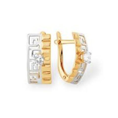 Серьги из золота с фианитами