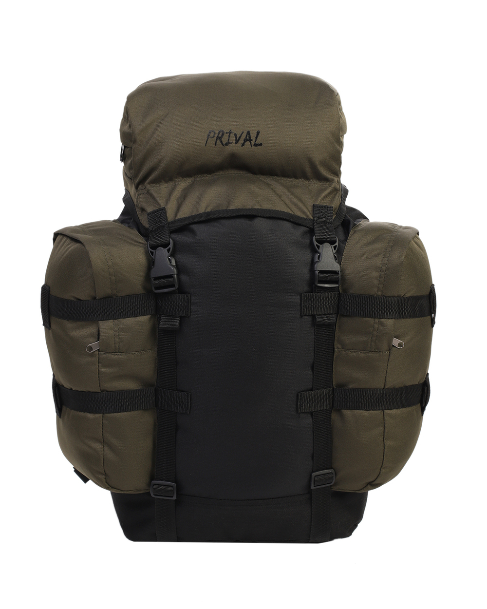 Рюкзак туристический Prival Кузьмич 55, Чёрный + хаки