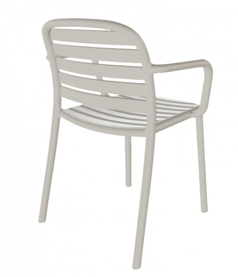 Кресло пластиковое Papatya Tarabya-K, светло-серый