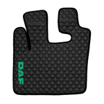 Ковры Daf XF-105 с 2006 года (механика) (экокожа, черный, черный кант, зеленая вышивка)