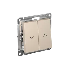 ATLASDESIGN 2-клавишный ВЫКЛЮЧАТЕЛЬ ДЛЯ ЖАЛЮЗИ, сх.4, 10А, механизм, ПЕСОЧНЫЙ