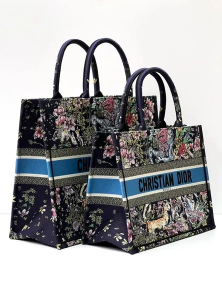 Сумка женская Dior Book Tote, модель среднего формата синий