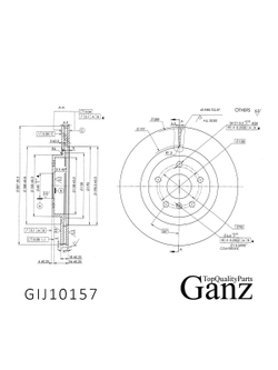 Диск тормозной передний с покрытием CHERY INDIS (11-) GANZ GIJ10157