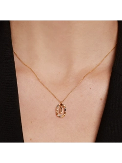 Колье Буква O серебро 925 пробы покрытое золотом