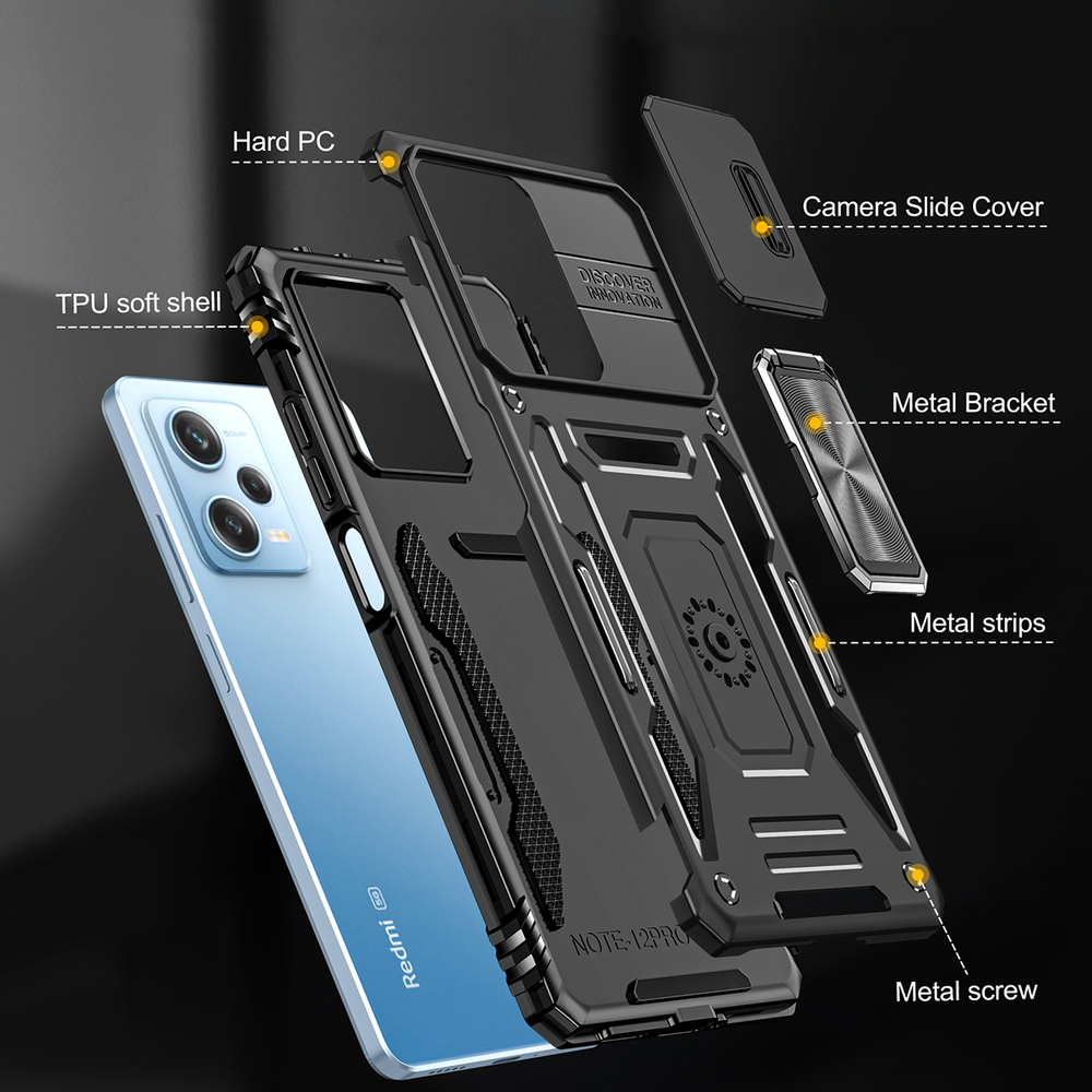 Чехол Safe Case с кольцом и защитой камеры для Xiaomi Poco X5 5G