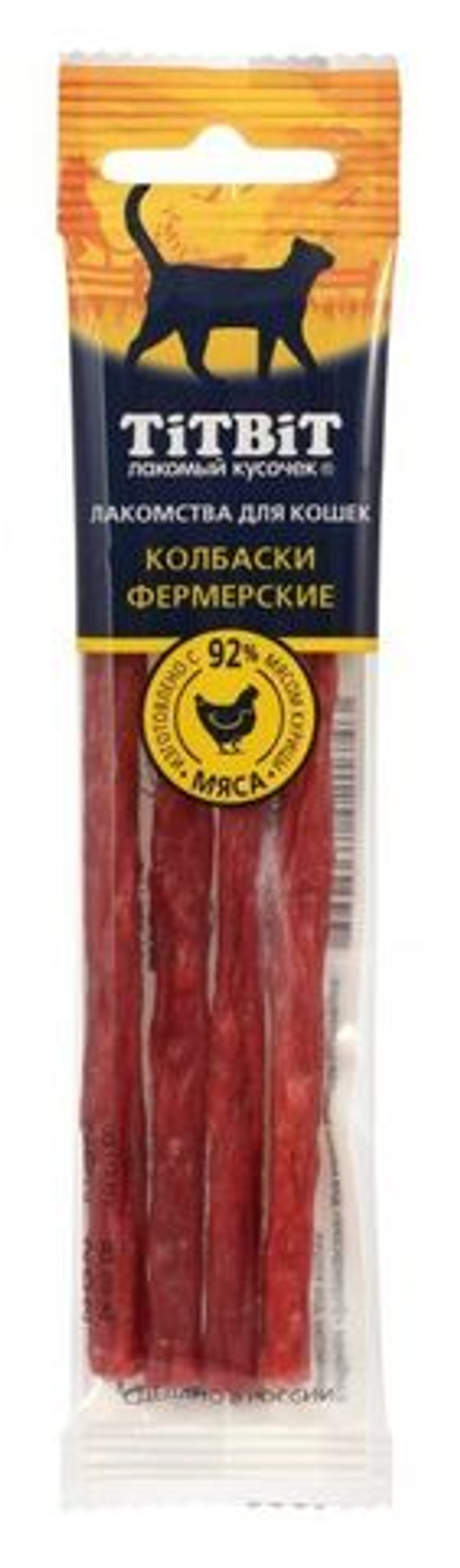 Лакомство TiTBiT Золотая коллекция для кошек Колбаски Фермерские, 20 г