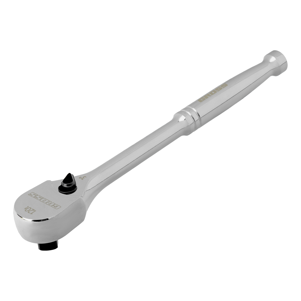 Ключ-трещотка 1/2", CrV, 120 зубьев, цельнометаллический, хром Gross