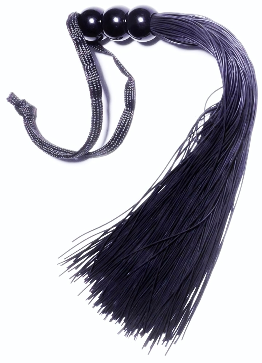 Черная силиконовая плетка - 25,4 см. (Цвет: черный)