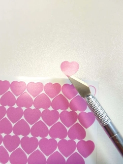 Наклейки сердечки розовые, 324 шт