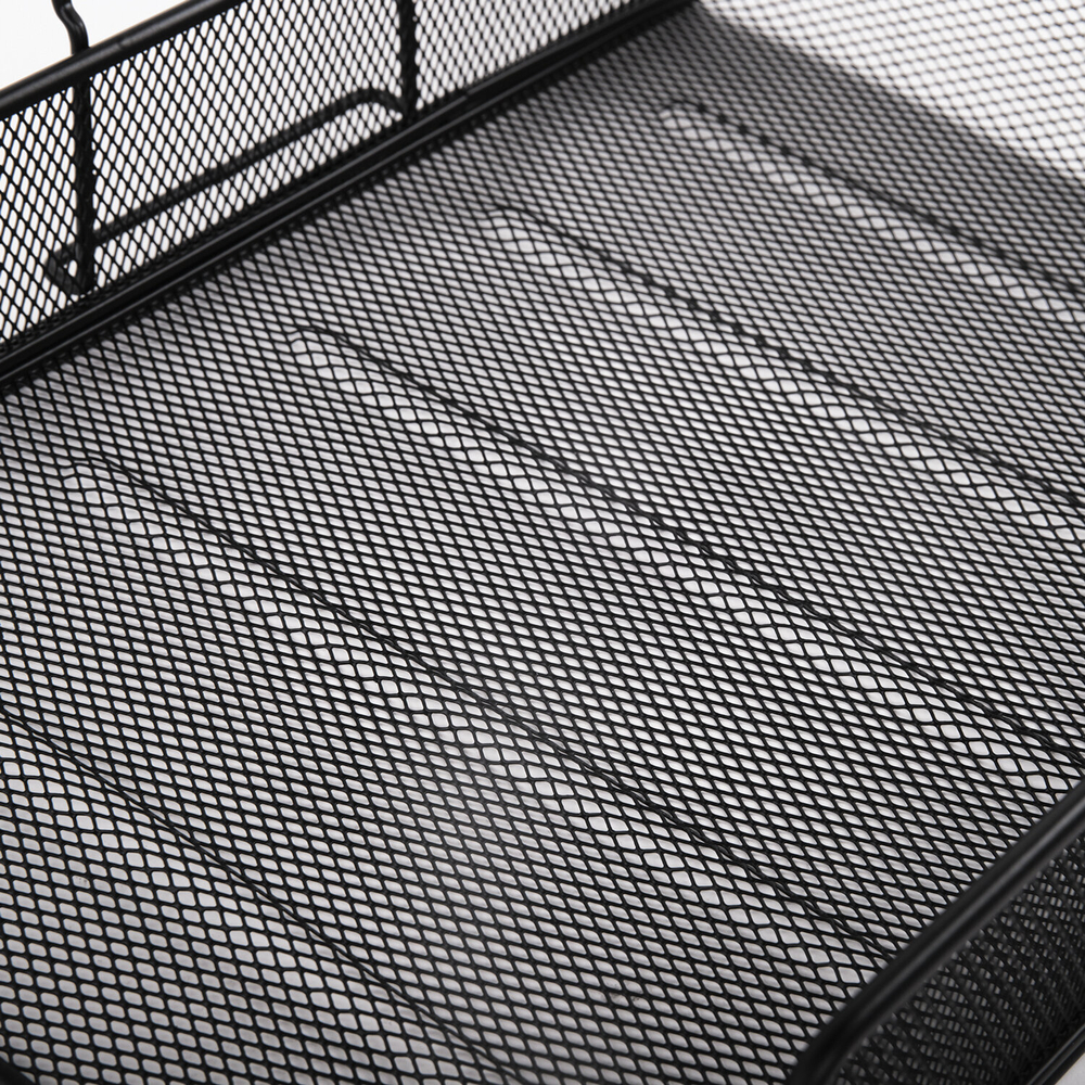 Лоток горизонтальный металлический для бумаг BRAUBERG «Germanium», А4 (260×337×77 мм), черный.