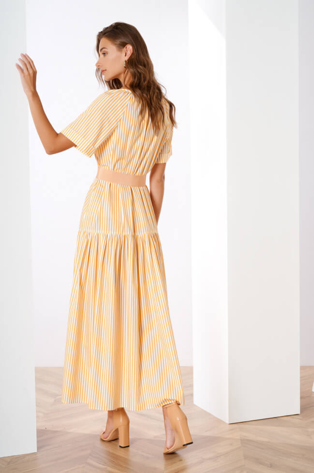 51276 Платье женское (оранжевый полоска)