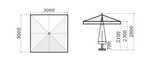 Зонт профессиональный 3х3 м Palladio Standard