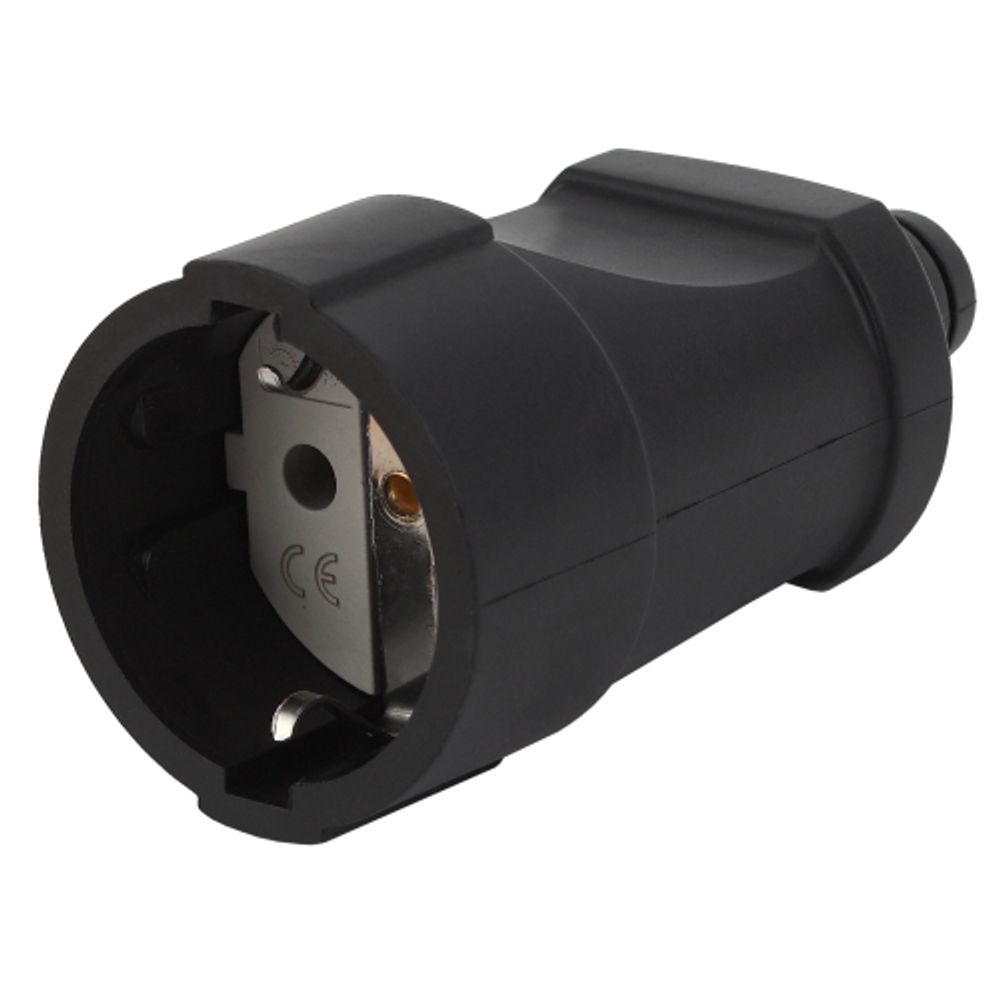 Розетка ЭРА Rx4-B кабельная с заземлением прямая ПВХ 16A черная | Штепсельные вилки и розетки