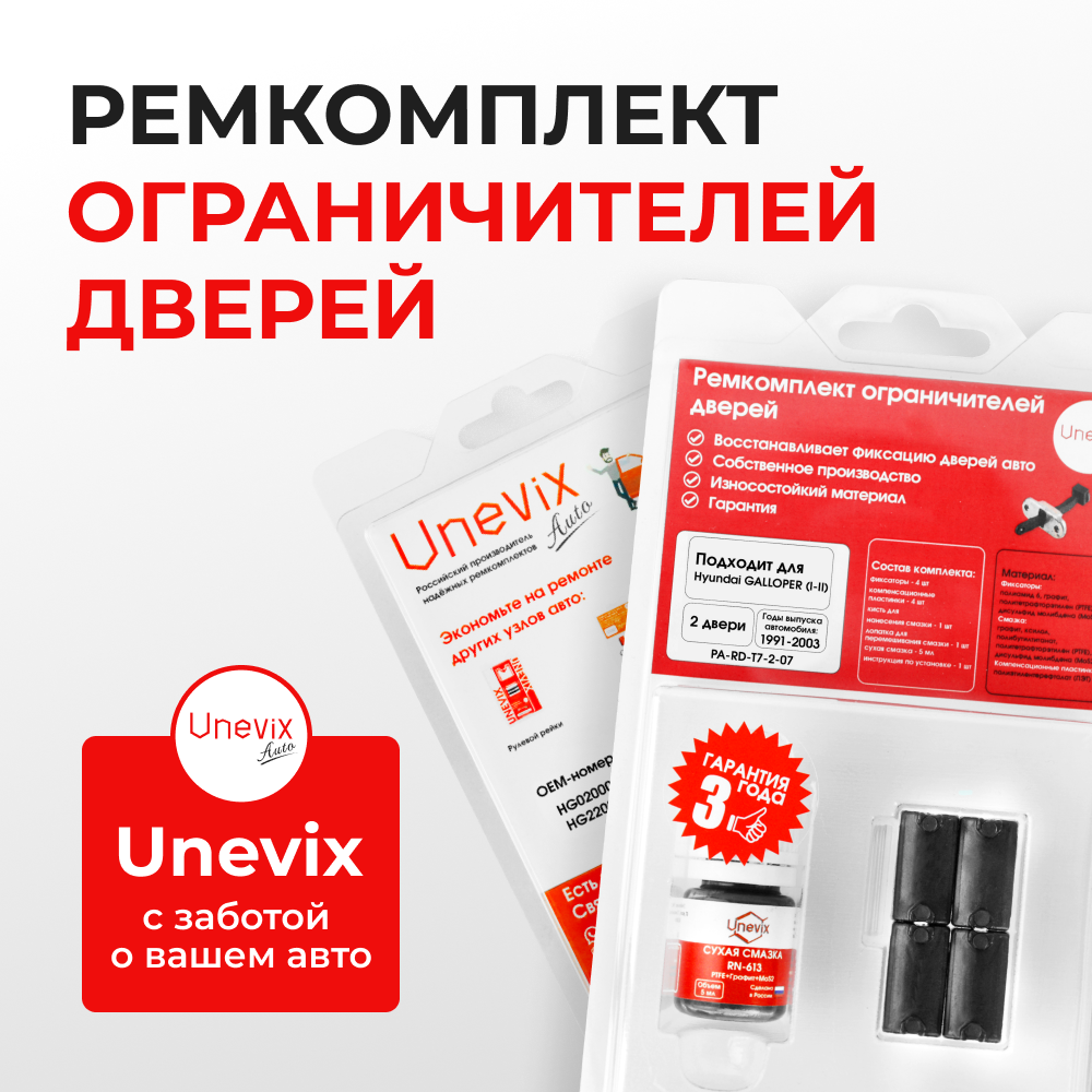 Ремкомплект ограничителей дверей Hyundai GALLOPER (I-II) L041...149 (2 двери, тип 7) 1991-2003