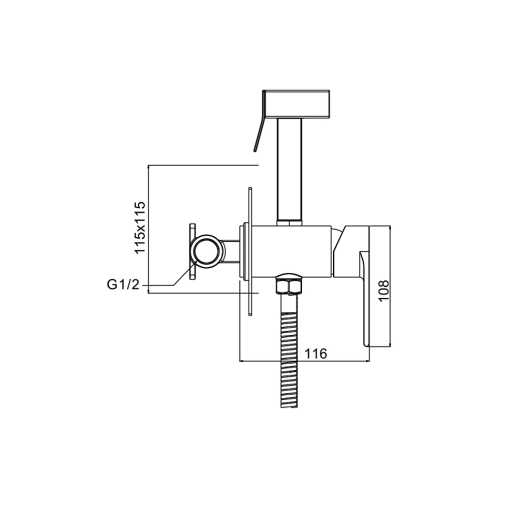 Смеситель с гигиенической лейкой 35к G7299-20 GAPPO нерж. сталь, встраиваемый, САТИН