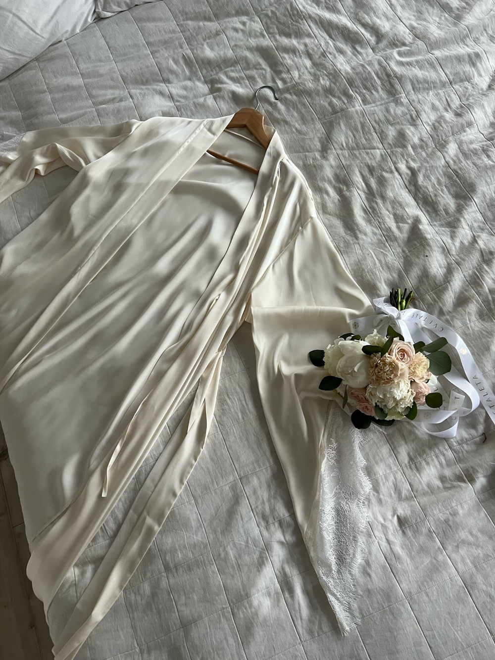 Халат-кимоно в пол Melissa Молочный