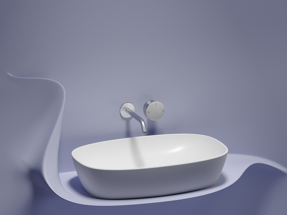 Умывальник чаша накладная овальная (цвет Белый Матовый) Element 610x385x140 мм