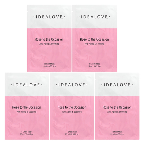 Idealove, Rose to the Occasion, 5 тканевых косметических масок, 25 мл (0,85 жидк. унции) каждая