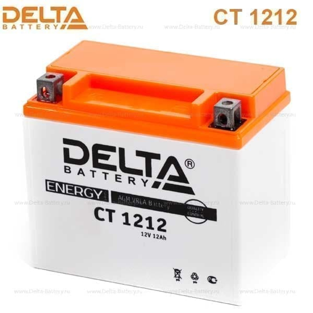 Аккумулятор Delta CT 1212 (12V / 12Ah) [YTX12-BS,YTX14-BS]