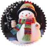 Подставка под кружку керамическая 10,5*10,5см «Загадочный Снеговик»