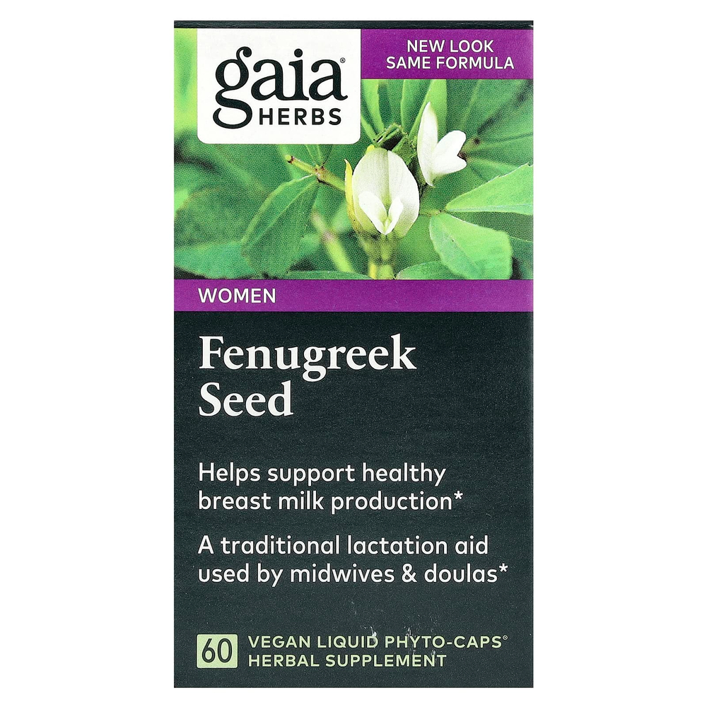 Gaia Herbs, Семена пажитника для женщин, 60 веганских жидких фитокапсул (390 мг на капсулу)