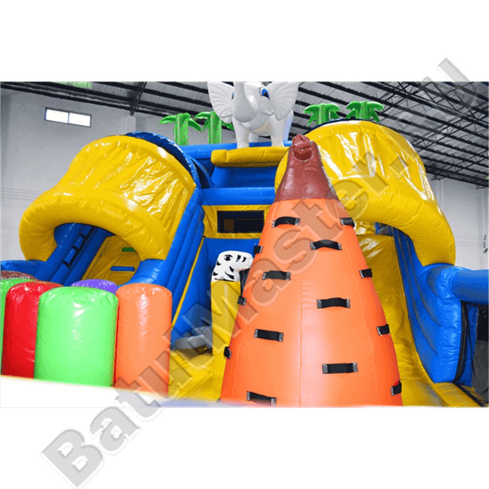 Коммерческий надувной батут "Слоник со скалодромом 2"