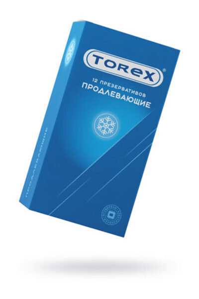 ПРЕЗЕРВАТИВЫ TOREX, ПРОДЛЕВАЮЩИЕ, ЛАТЕКС, 18 СМ, 5,2 СМ, 12 ШТ.