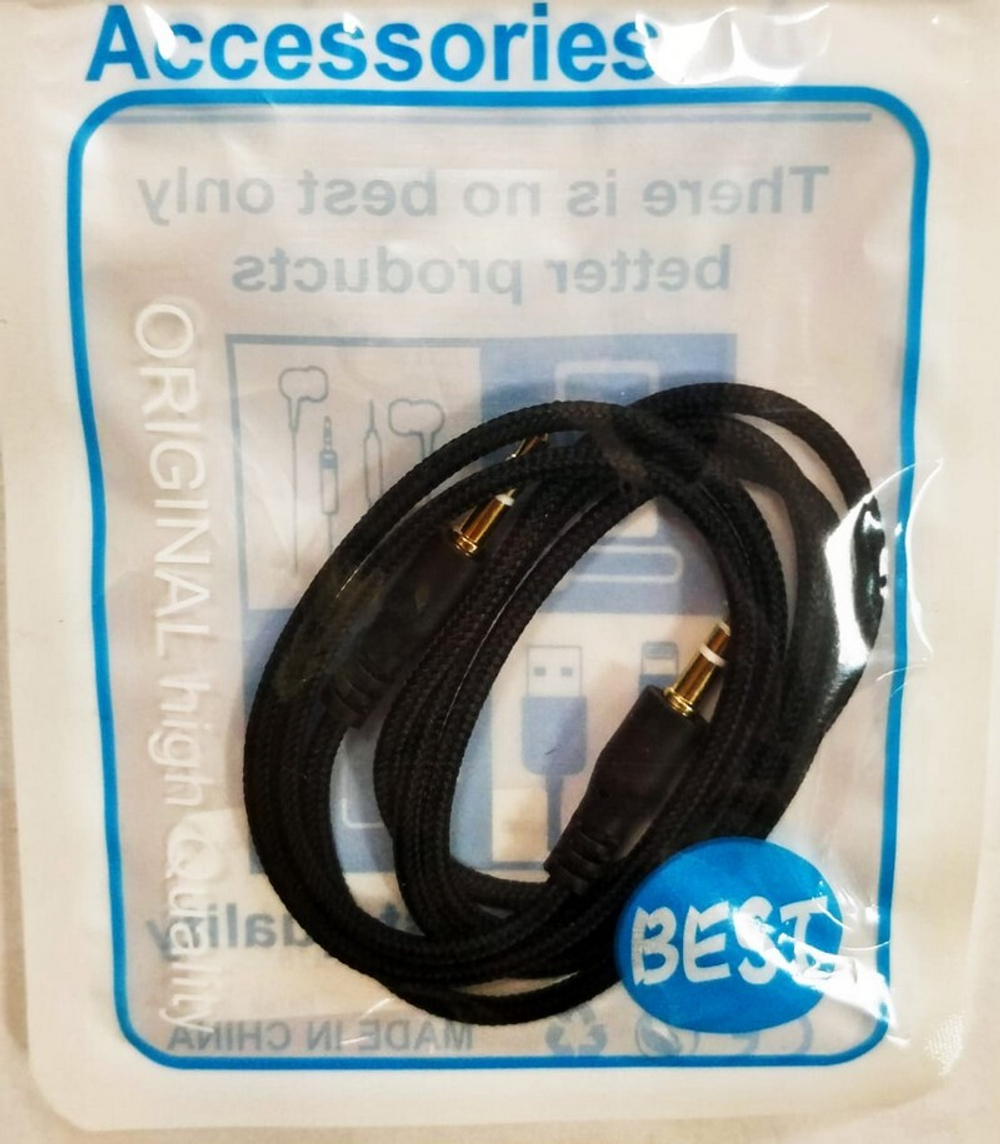 Кабель AUX JD-1 тканевый без упак. 1м