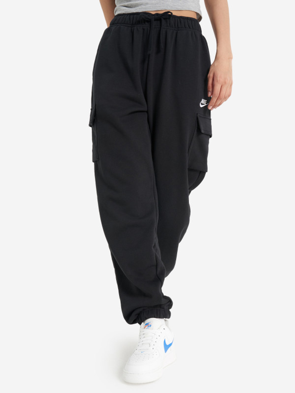 DQ5196-010 Брюки Nike NSW Club Fleece Mid-Rise Oversized Cargo Sweatpants W