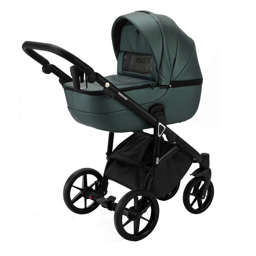 Детская коляска Adamex Bibione Deluxe 2 в 1 BI-SM15 (Т.ЗЕЛЕНАЯ ПЕРЛ. КОЖА)