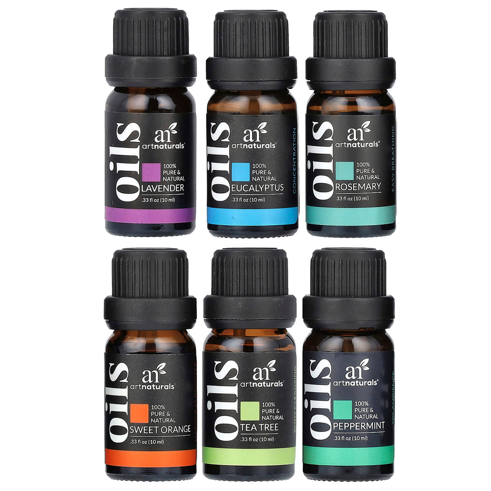 artnaturals, набор лучших 6 эфирных масел, набор из 6 предметов, по 10 мл (0,33 жидк. унции)