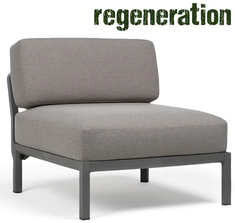 Модуль центральный пластиковый с подушками Nardi Maximo Elemento Centrale, базальт, лава