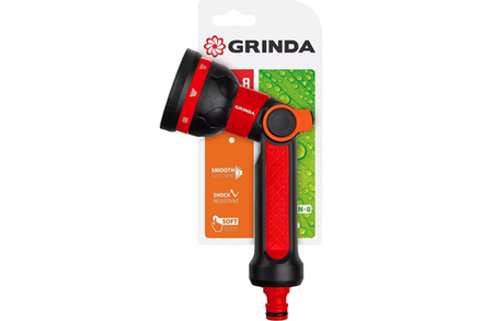 Пистолет поливочный двухкомпонентный GRINDA N-8, 8 режимов