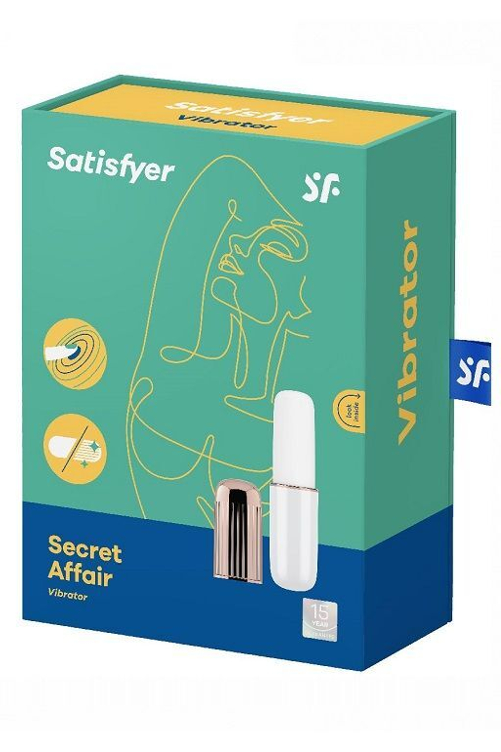 Бело-золотистая перезаряжаемая вибропулька Satisfyer Secret Affair (Цвет: белый с золотистым)