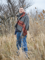 Шарф теплый с этно орнаментом