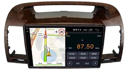 Магнитола для Toyota Camry 30 2001-2006 (рамка дерево) - Parafar PF061RN2K-W на Android 13, Быстрая, QLED+2K, CarPlay, 4G SIM-слот