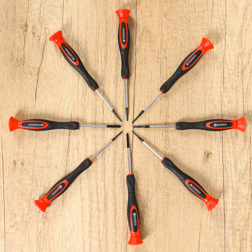 Набор отверток для точных работ, 8 пр, Bartex, CrV сталь, для мобильных телефонов, шт