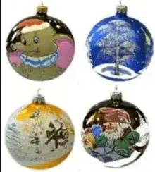 Стеклянный шар Пейзаж в ассортименте 100 мм, в подарочной упаковке, Батик (КУ-100-001 П)