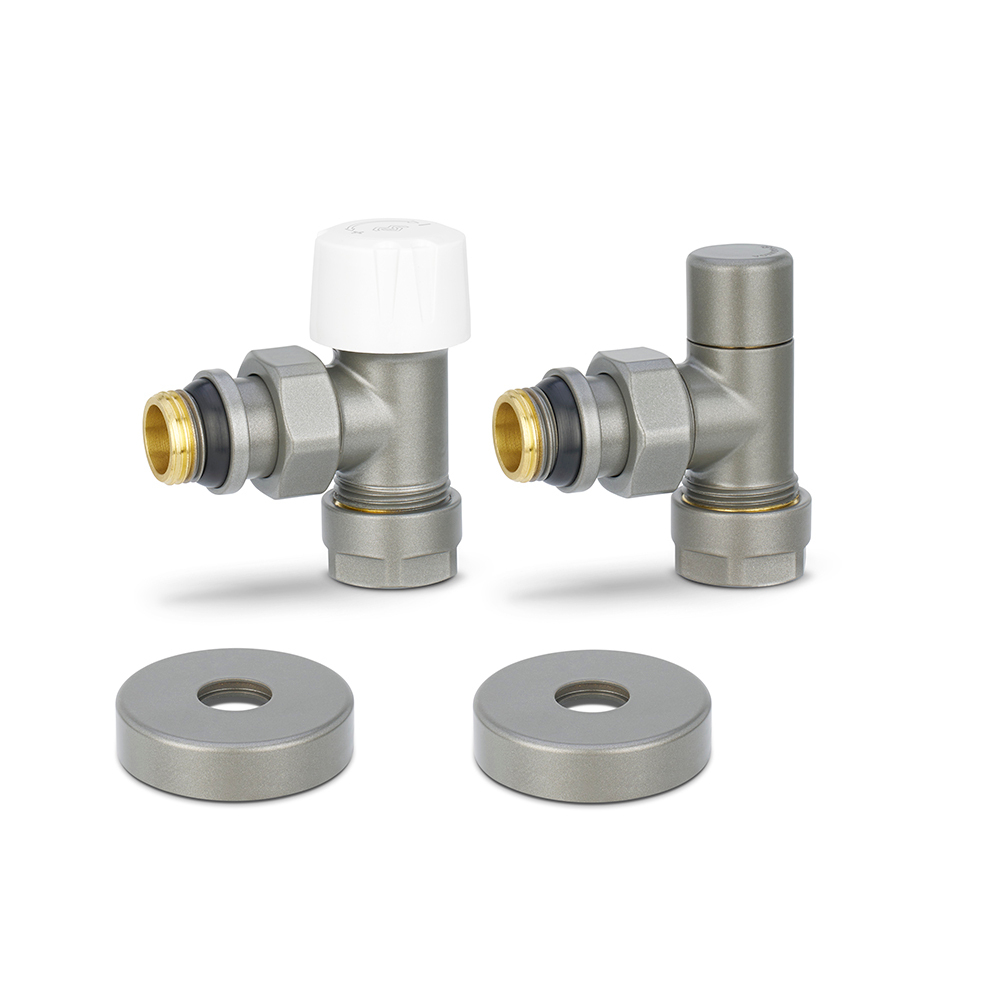 Комплект термостатический Thermo, 1/2" x 3/4", Desighn Series, угловой, серый