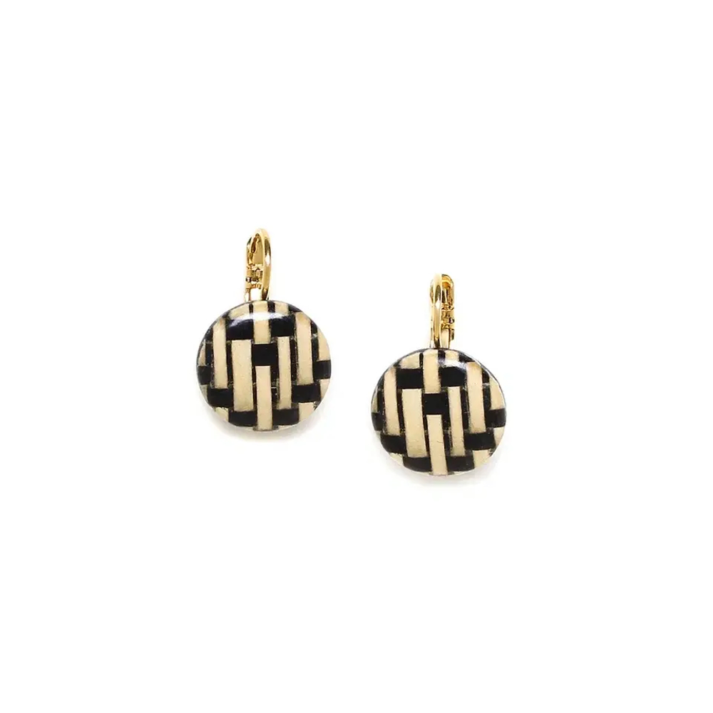 Серьги Nature Bijoux, Madam Bogolan, с растительным волокном в смоле, NB24.1-12CP78765 (бежевый)