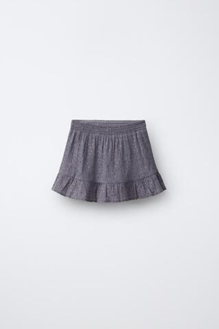 ZARA ЮБКА С ДРАПИРОВКОЙ И ПАЙЕТКАМИ, АНТРАЦИТОВО-СЕРЫЙ