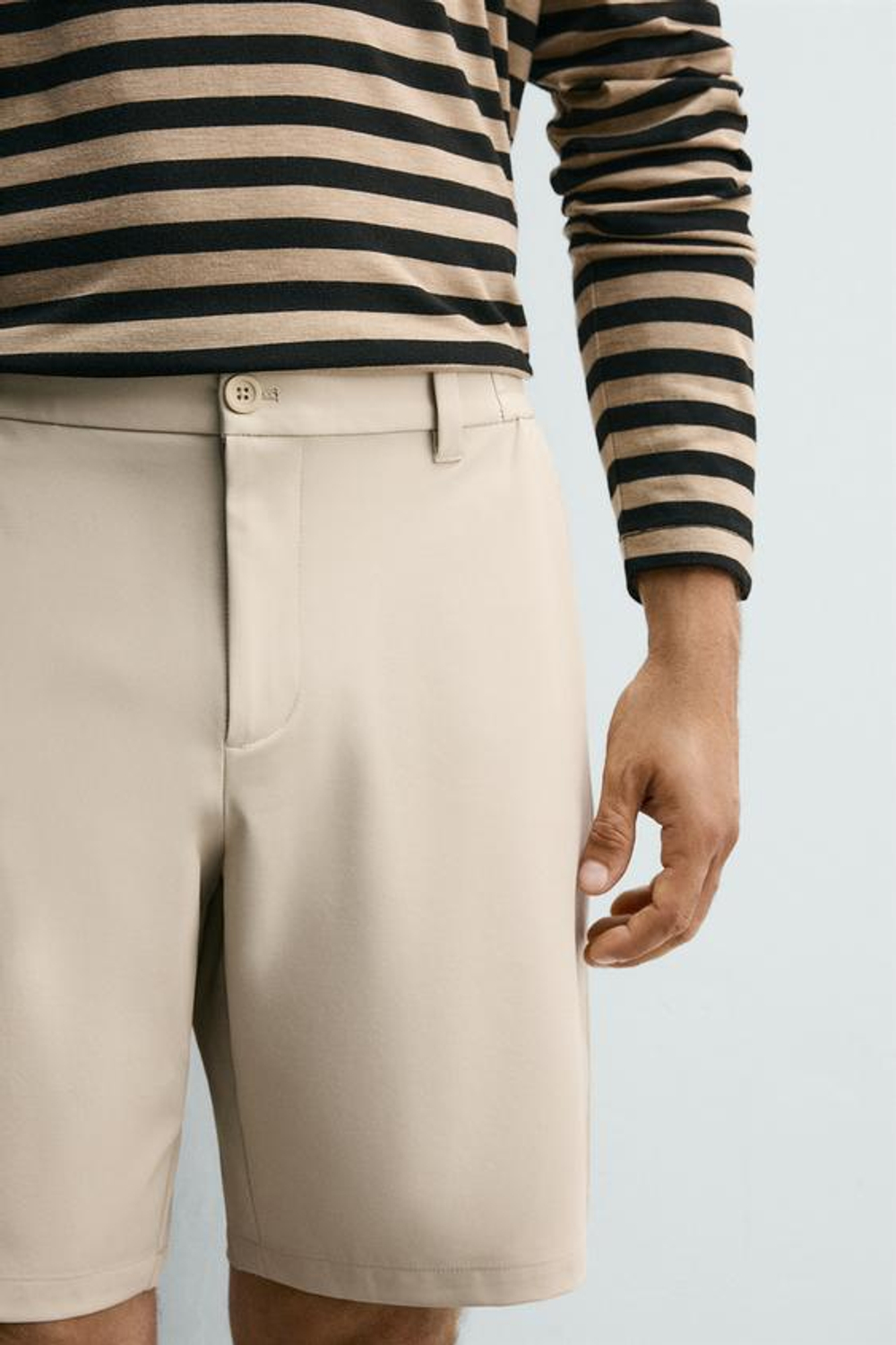 ZARA КОМФОРТНЫЕ ТЕХНОЛОГИЧНЫЕ ШОРТЫ, БЕЖЕВЫЙ