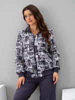 Костюм с брюками КБ-184/белый-антрацитгазета