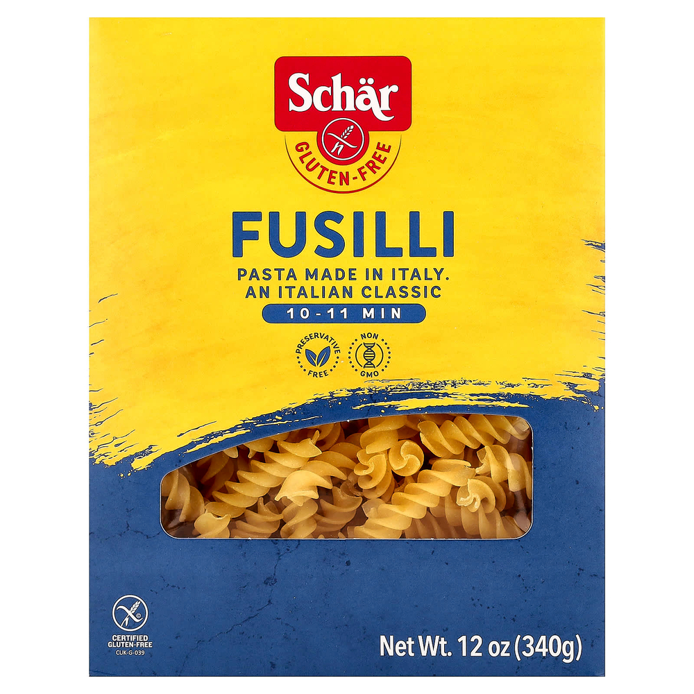 Schar, фузилли без глютена, 340 г (12 унций)