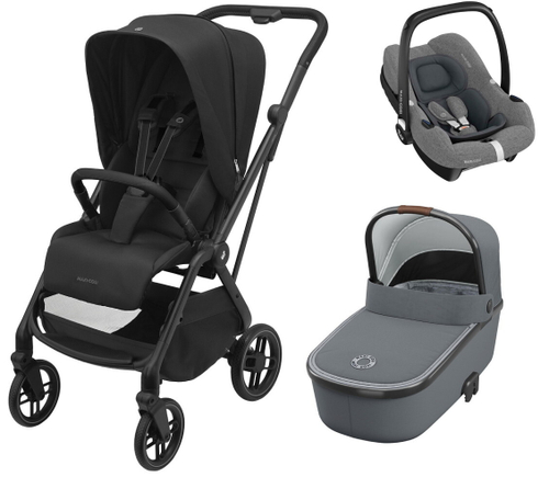 Детская коляска Maxi-Cosi Leona2 Oria 3 в 1 с автокреслом CabrioFix Select grey 1204390110 Twillic Black/1507050110 Essential Grey