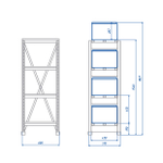 Стеллаж аккумуляторный SKAT SBR-100FT-5-1-4