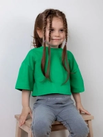 Футболка детская оверсайз укороченная базовая